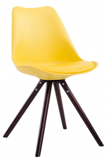 Jídelní / konferenční židle Tomse kapučíno podnož kulatá, žlutá