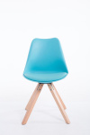Jídelní / konferenční židle Tomse přírodní podnož hranatá, modrá