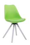 Jídelní / konferenční židle Lona otočná, bílá podnož kulatá, zelená
