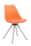 Jídelní / konferenční židle Lona otočná, bílá podnož kulatá, oranžová