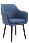 Jídelní / konferenční židle Samson látkový potah, podnož černá (dub), modrá