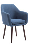 Jídelní / konferenční židle Samson látkový potah, podnož ořech (dub), modrá