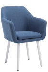 Jídelní / konferenční židle Samson látkový potah, podnož podnož bílá (dub), modrá