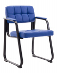 Jídelní / konferenční židle Kalibra podnož černá / syntetická kůže, modrá