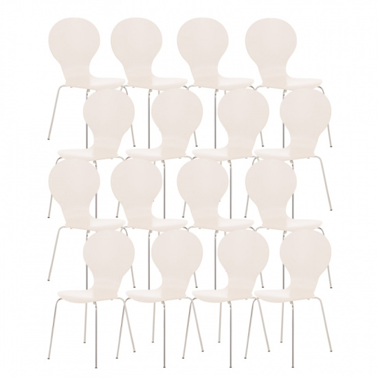 16 ks / set jídelní / konferenční židle Mauntin V2, bílá