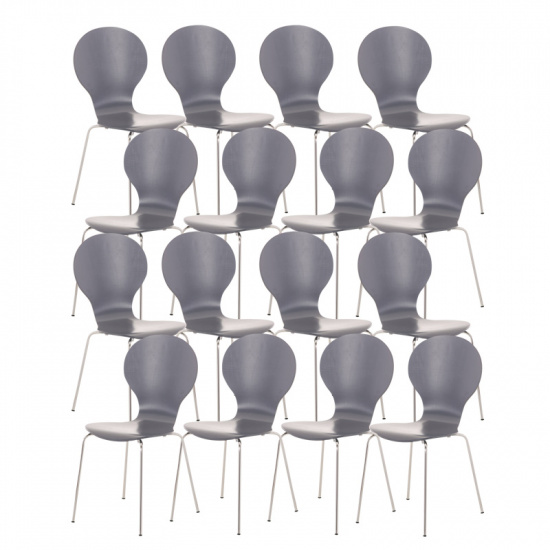 16 ks / set jídelní / konferenční židle Mauntin V2, šedá