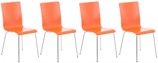 4 ks / set jídelní / konferenční židle Endra, oranžová