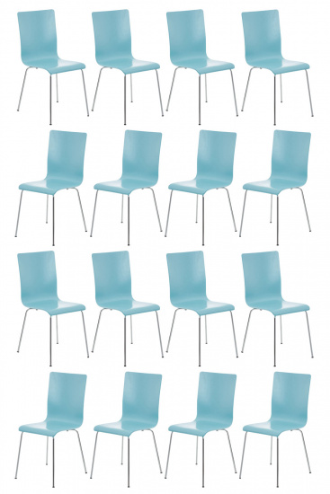 16 ks / set jídelní / konferenční židle Endra, světle modrá
