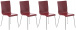 4 ks / set jídelní / konferenční židle Endra, červená