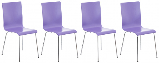 4 ks / set jídelní / konferenční židle Endra, fialová