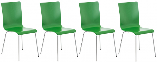 4 ks / set jídelní / konferenční židle Endra, zelená