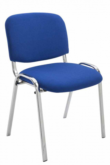 Jídelní / konferenční židle Kenna podnož chrom / látkový potah, modrá