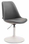 Jídelní / konferenční židle Lona otočná podnož bílá / syntetická kůže, šedá