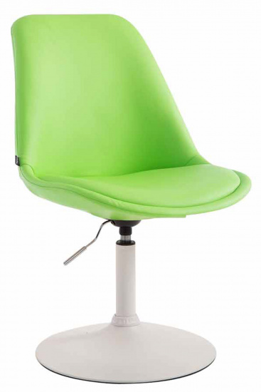 Jídelní / konferenční židle Lona otočná podnož bílá / syntetická kůže, zelená