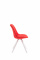 Jídelní / konferenční židle Tomse látkový potah, podnož kulatá bílá, červená
