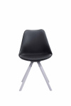 Jídelní / konferenční židle Tomse syntetická kůže, podnož kulatá bílá, černá
