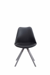 Jídelní / konferenční židle Tomse syntetická kůže, podnož kulatá šedá, černá