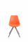 Jídelní / konferenční židle Tomse syntetická kůže, podnož kulatá šedá, oranžová