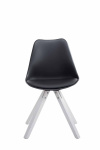 Jídelní / konferenční židle Tomse syntetická kůže, podnož hranatá bílá, černá