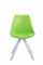 Jídelní / konferenční židle Tomse syntetická kůže, podnož hranatá bílá, zelená
