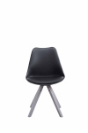 Jídelní / konferenční židle Tomse syntetická kůže, podnož hranatá šedá, černá