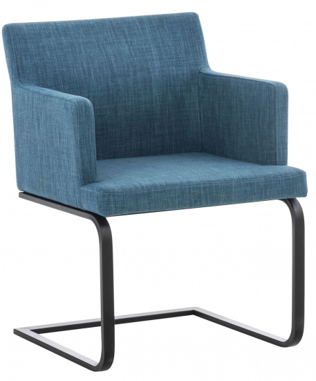 Jídelní / konferenční židle Alberton látkový potah, černá, modrá