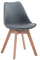 Jídelní / konferenční židle Borna V2 syntetická kůže, přírodní podnož (dub), šedá