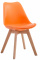 Jídelní / konferenční židle Borna V2 syntetická kůže, přírodní podnož (dub), oranžová