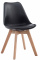 Jídelní / konferenční židle Borna V2 syntetická kůže, přírodní podnož (dub), černá