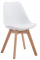 Jídelní / konferenční židle Borna V2 syntetická kůže, přírodní podnož (dub), bílá
