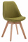 Jídelní / konferenční židle Borna V2 látkový potah, přírodní podnož (dub), zelená