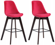 2 ks / set barová židle Metz samet cappuccino, červená