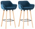 2 ks / set barová židle Grant samet, modrá