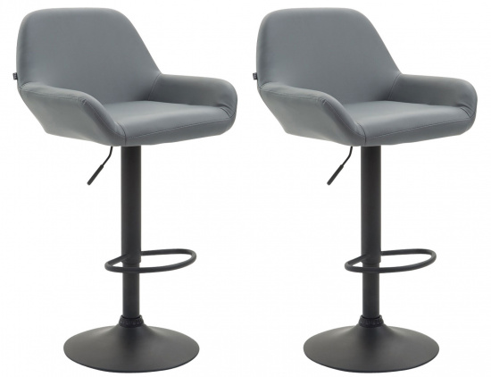 2 ks / set barová židle Braga syntetická kůže, šedá