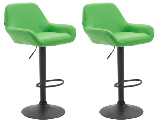 2 ks / set barová židle Braga syntetická kůže, zelená