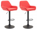2 ks / set barová židle Braga syntetická kůže, červená
