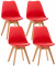 4 ks / set Židle Linares, červená