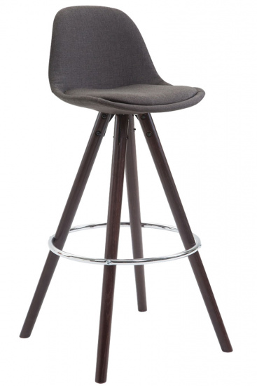 Barová židle Franklin látkový potah, podnož kulatá cappuccino, tmavě šedá