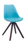 Jídelní / konferenční židle Lona syntetická kůže, podnož hranatá ořech (dub), modrá