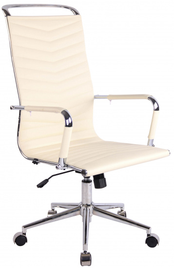 Kancelářská / pracovní židle Barley syntetická kůže, krémová