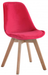Jídelní / konferenční židle Borna V2 samet přírodní podnož (dub), červená