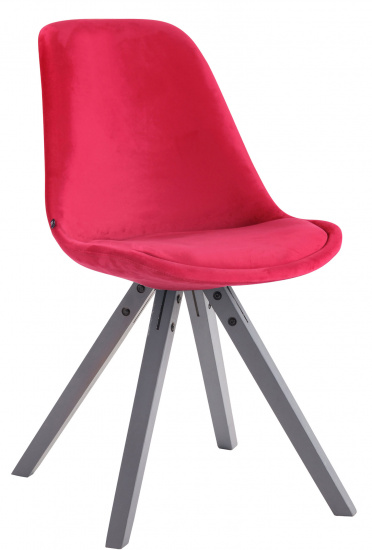 Jídelní / konferenční židle Tomse samet podnož hranatá šedá, červená