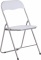 Skládací jídelní / konferenční židle, Emonio, bílá / stříbrná