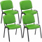 4 ks / set jídelní / konferenční židle Kenna syntetická kůže, zelená