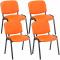 4 ks / set jídelní / konferenční židle Kenna syntetická kůže, oranžová