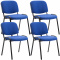 4 ks / set jídelní / konferenční židle Kenna látkový potah, modrá