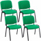 4 ks / set jídelní / konferenční židle Kenna látkový potah, zelená