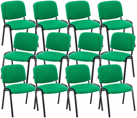 12 ks / set jídelní / konferenční židle Kenna látkový potah, zelená
