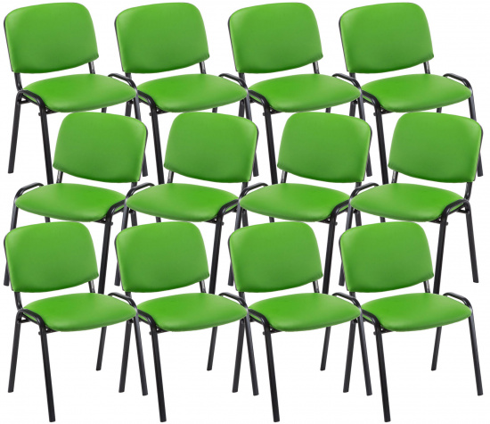 12 ks / set jídelní / konferenční židle Kenna syntetická kůže, zelená