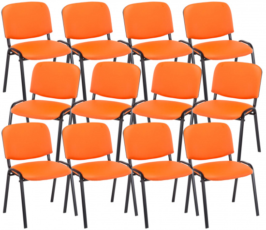 12 ks / set jídelní / konferenční židle Kenna syntetická kůže, oranžová